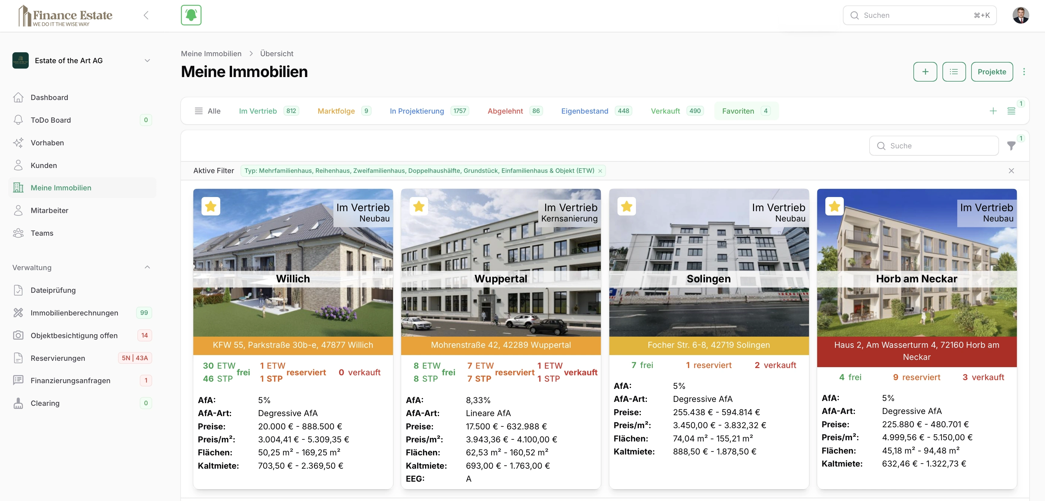 Finance Estate Plattform